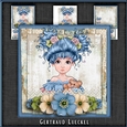 Vintage Wildroses Girl Card Topper 1083