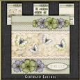 Vintage Stripes Dots Flowers purple green 1098