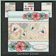 Vintage Stripes Dots Flowers blush pastel blue 1099