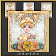 Vintage Wildroses Girl Card Topper 1125