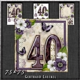 Vintage Birthday 40th Card Topper Kit 1187