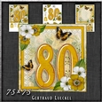 Vintage Birthday 80th Card Topper Kit 1191