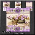 Vintage Stripes and Flowers soft purple 1207