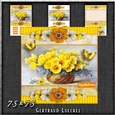 Vintage Stripes and Flowers yellow 1208