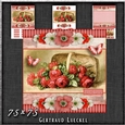 Vintage Stripes and Flowers red 1209