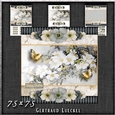 Vintage Stripes and Flowers grey white 1210