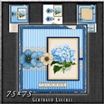 Vintage Lace Flower Blue Card Kit 1222