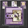 Vintage Lace Flower Purple Card Kit 1224