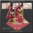 Vintage Easel 40th Ruby Wedding Card Kit 1178