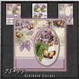 Vintage Soft Lace Flowers And Butterflies Purple 1257