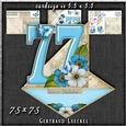 Vintage Easel 77th Birthday Card Kit 1180