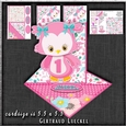 Cute Fancy Easel Pink Owl Birthday 1-9 1260