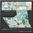  Vintage Side Easel Card 25th With Three Different Fronts 1265