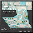 Vintage Side Easel Card 50th With Three Different Fronts 1265