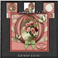 Vintage Flowers With A Bow Red 1285