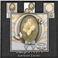 Vintage Flowers With A Bow Grey 1288