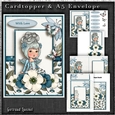 Blue Flower Dream Girl Topper Card Kit 1291