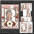 Red Flower Dream Girl Topper Card Kit 1291