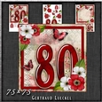 Vintage Birthday 80th Card Topper Kit 1186