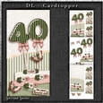 Vintage DL 40th Birthday Topper Cardkit 1294
