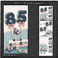 Vintage DL 85th deep blue Birthday Topper Cardkit 1294