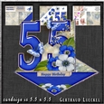 Vintage Easel 55th Birthday Card Kit Sapphire 1178
