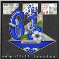 Vintage Easel 61th Birthday Card Kit Sapphire 1178