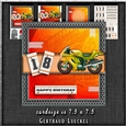 Motorbike Fan Card Topper Card Kit 1297 red