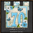 Vintage Birthday 70th Card Topper Kit 1306