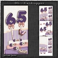 Vintage DL 65th Purple Birthday Feliz Cumpleaños Topper Cardkit 1294