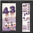 Vintage DL 43th Birthday Topper Cardkit 1294
