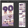 Vintage DL 90th deep purple Birthday Topper Cardkit 1294