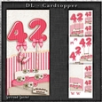 Vintage DL 42th Birthday Topper Cardkit 1294