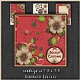 Vintage Merry Christmas Card Topper with Insert 1311