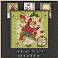 Vintage Merry Christmas Card Topper with Insert 1312