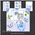 Vintage Watercolour Soft Blue Card Topper Kit 1374