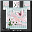 Vintage Pastel Shabby Butterfly Flower 1407