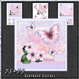 Vintage Pastel Shabby Butterfly Flower 1408