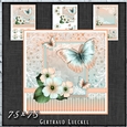 Vintage Pastel Shabby Butterfly Flower 1410