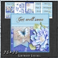 Blue Butterfly Flower Polkadots Card Topper Kit 1425
