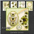 Vintage Shabby Flower Card Kit Green 1444