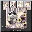 Vintage Shabby Flower Card Kit Purple 1445