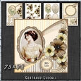 Vintage Shabby Flower Card Kit brown yellow 1445