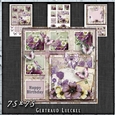 Shabby Vintage Floral Card Kit Purple 1450