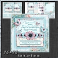 Vintage Shabby Grunge Flower Blue 1454