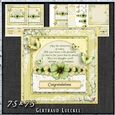 Vintage Shabby Grunge Flower Green Yellow 1455