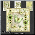 Vintage Shabby Grunge Flower green yellow 1456