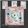 Vintage Shabby Grunge Flower pink blue 1457