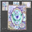 Vintage Shabby Grunge Butterfly Flower Purple Turquoise 1461