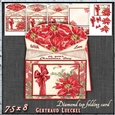 Diamond Topper Fold Christmas Poinsettia Card 1508